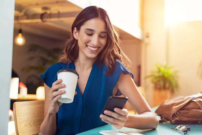 Woman using smartphone